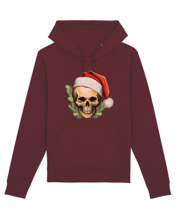 Santa Skull Christmas Burgundy