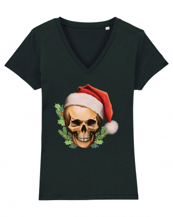 Santa Skull Christmas Black