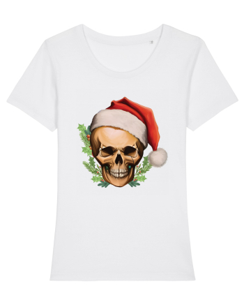 Santa Skull Christmas White