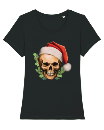 Santa Skull Christmas Black