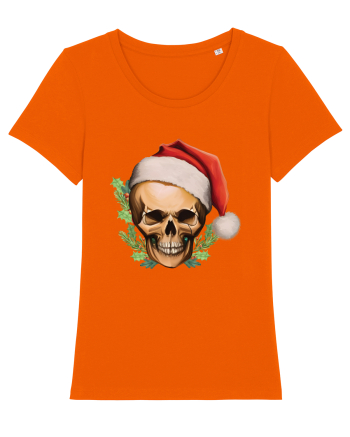 Santa Skull Christmas Bright Orange