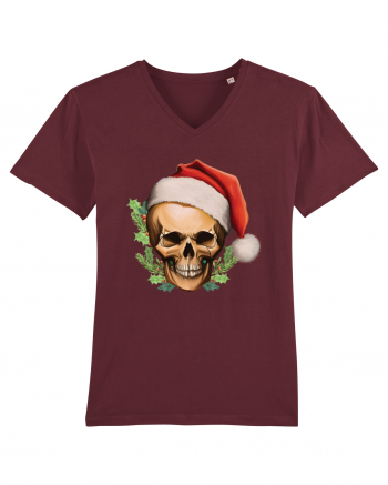 Santa Skull Christmas Burgundy