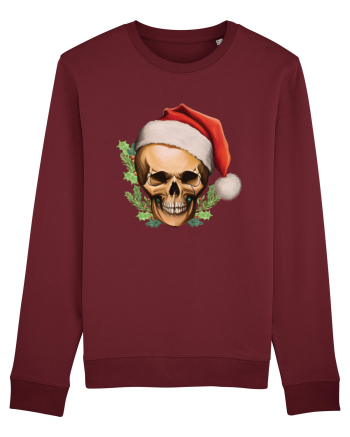 Santa Skull Christmas Burgundy