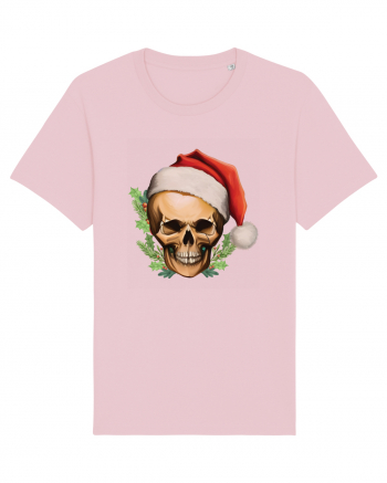 Santa Skull Christmas Cotton Pink
