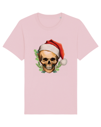Santa Skull Christmas Cotton Pink