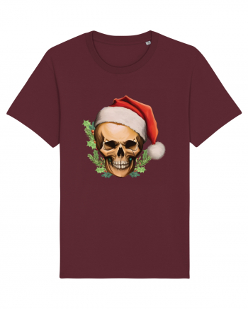 Santa Skull Christmas Burgundy