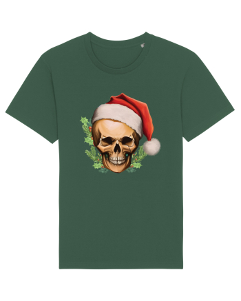 Santa Skull Christmas Bottle Green