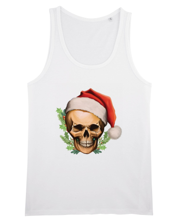 Santa Skull Christmas White