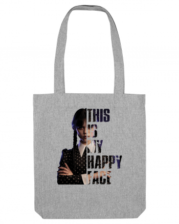 This Is My Happy Face Wednesday Addams Heather Grey