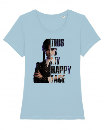 This Is My Happy Face Wednesday Addams Sky Blue