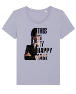 This Is My Happy Face Wednesday Addams Tricou mânecă scurtă guler larg fitted Damă Expresser