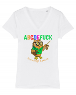 abcdeFUCK - cunoasterea inseamna putere Tricou mânecă scurtă guler V Damă Evoker