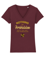 NOTHING IS FORBIDDEN until you ask for PERMISSION Tricou mânecă scurtă guler V Damă Evoker