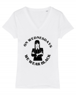 On Wednesdays We Wear Black Tricou mânecă scurtă guler V Damă Evoker