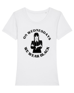 On Wednesdays We Wear Black Tricou mânecă scurtă guler larg fitted Damă Expresser