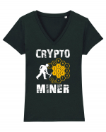 Crypto miner Tricou mânecă scurtă guler V Damă Evoker