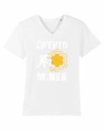 Crypto miner Tricou mânecă scurtă guler V Bărbat Presenter