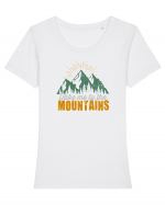 Take me to the mountains Tricou mânecă scurtă guler larg fitted Damă Expresser