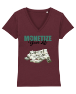 Monetize your life Tricou mânecă scurtă guler V Damă Evoker