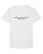 putting my phone down and picking my life up Tricou mânecă scurtă guler larg Bărbat Skater