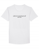 addiscted to bettering myself each day Tricou mânecă scurtă guler larg Bărbat Skater