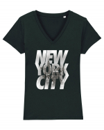 New york city Tricou mânecă scurtă guler V Damă Evoker