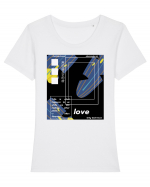 love 6 Tricou mânecă scurtă guler larg fitted Damă Expresser