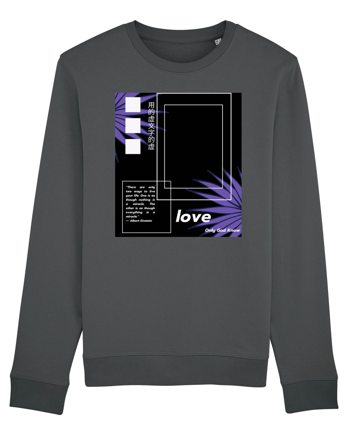 Bluză mânecă lungă Unisex Rise Anthracite