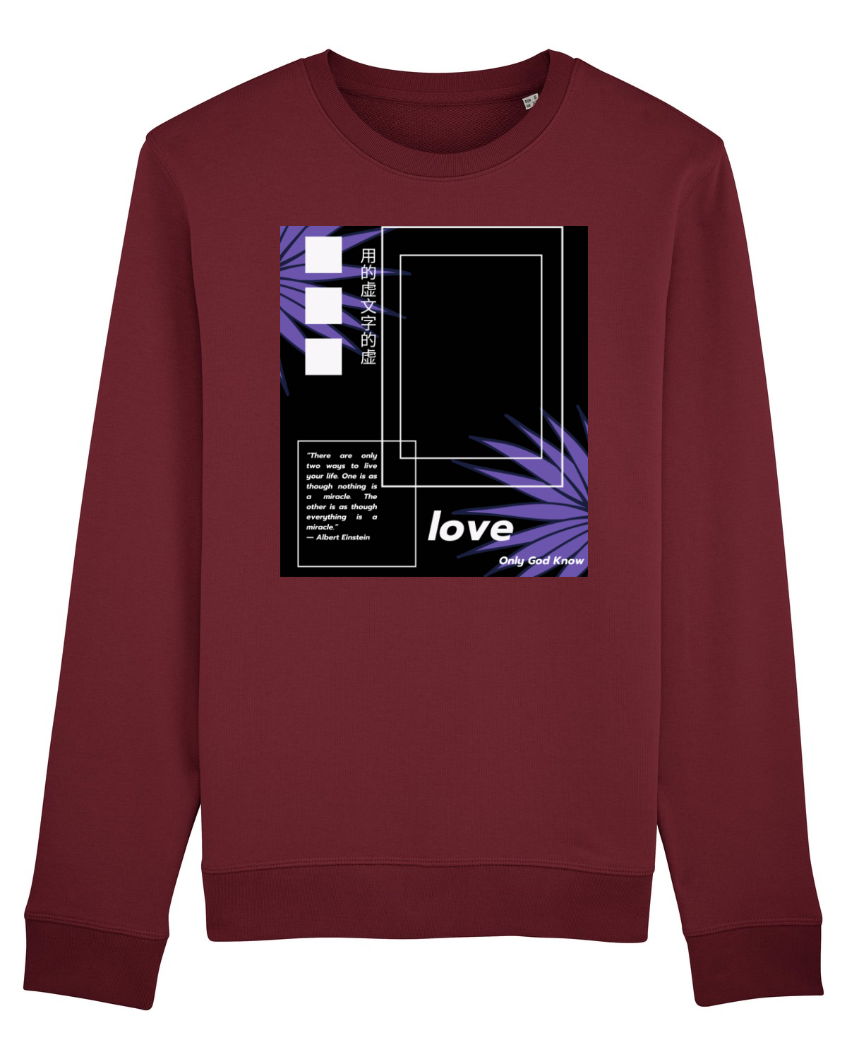 Bluză mânecă lungă Unisex Rise Burgundy