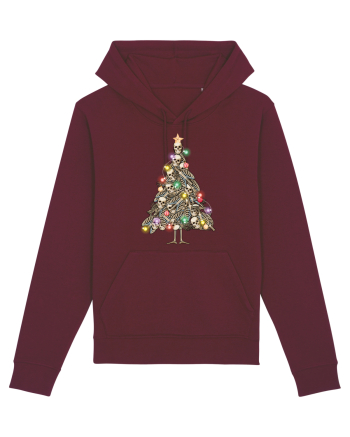 Skulls Christmas Tree Burgundy