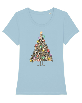 Skulls Christmas Tree Sky Blue
