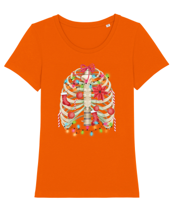 Skeleton Ribs Christmas Tree Bright Orange