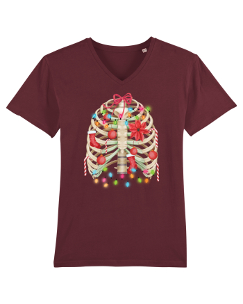 Skeleton Ribs Christmas Tree Burgundy