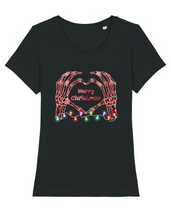 Skeleton Hands Merry Christmas Black