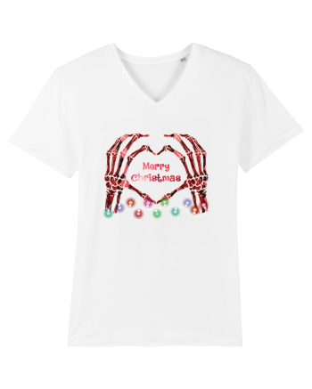 Skeleton Hands Merry Christmas White