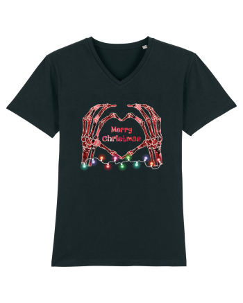 Skeleton Hands Merry Christmas Black