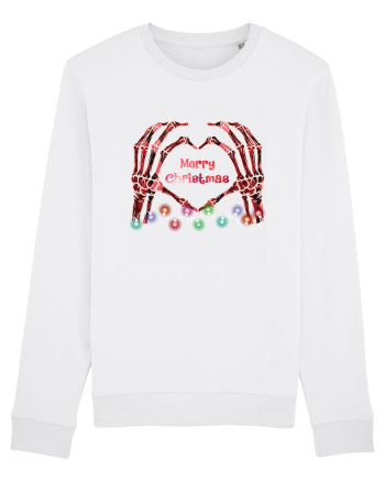 Skeleton Hands Merry Christmas White