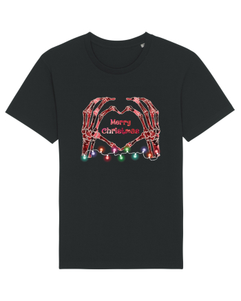 Skeleton Hands Merry Christmas Black