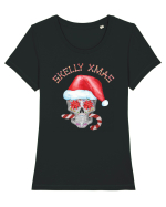 Skelly Xmas Skull Christmas Candy Tricou mânecă scurtă guler larg fitted Damă Expresser