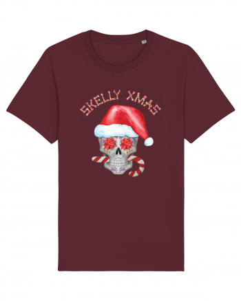 Skelly Xmas Skull Christmas Candy Burgundy
