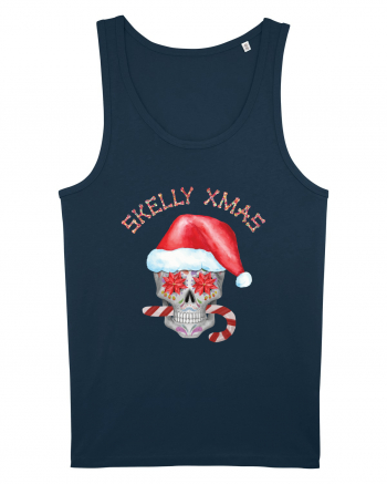 Skelly Xmas Skull Christmas Candy Navy