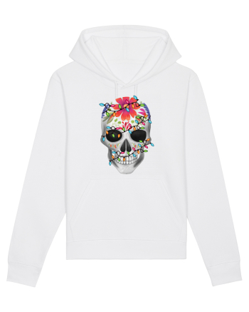 Skull With Christmas Lights White