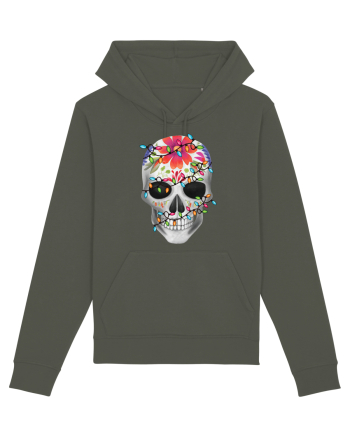 Skull With Christmas Lights Khaki