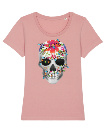 Skull With Christmas Lights Canyon Pink