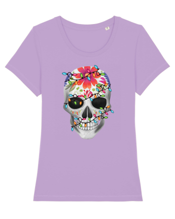 Skull With Christmas Lights Lavender Dawn