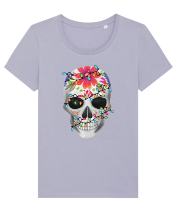 Skull With Christmas Lights Lavender