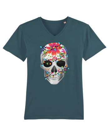 Skull With Christmas Lights Stargazer
