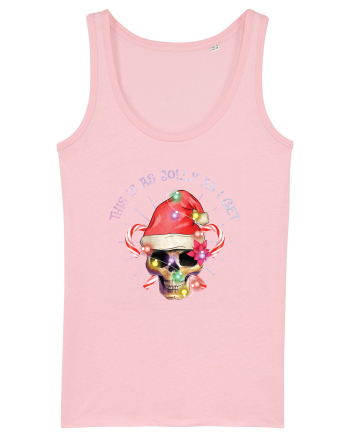 This Is As Jolly As I Get Skull Christmas Cotton Pink
