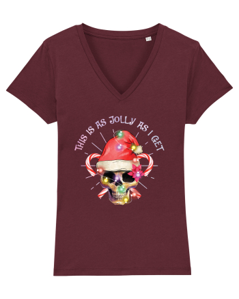This Is As Jolly As I Get Skull Christmas Burgundy