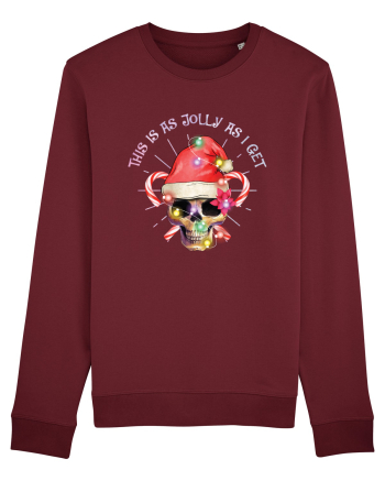 This Is As Jolly As I Get Skull Christmas Burgundy